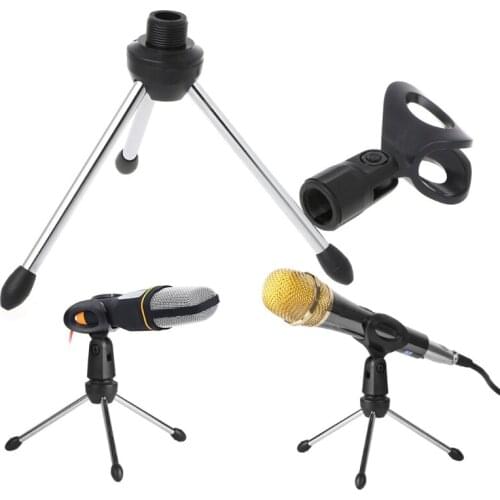 Folding Adjustable Desktop Handheld Mic Microphone Clip Holder Stand Tripod A-1