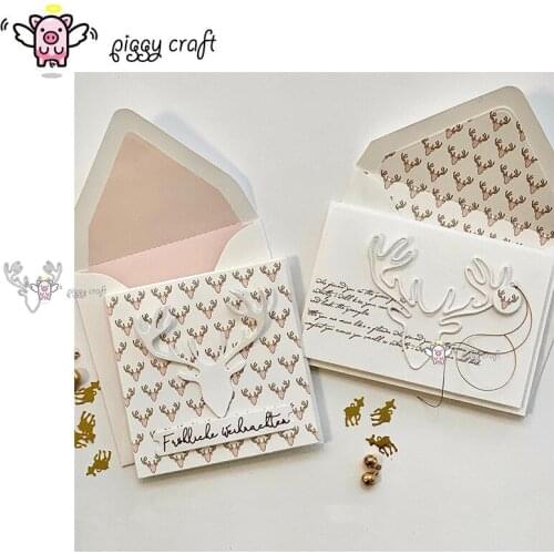 Piggy Craft metal cutting dies cut die mold Christmas Big horn deer Scrapbook paper craft knife mould blade punch stencils dies