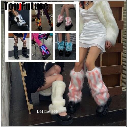 30CM 5 color Japanese JK uniform night style Korean Lolita girls'Imitation fur white short leg cover JK Yuansu hosiery LEG warm