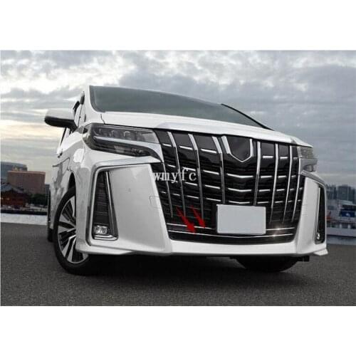 Exterior Accessories For Toyota Alphard AH30 2019 Sport Edition 304 Stainless Steel Front Head Lower Air Intake Grille Trim