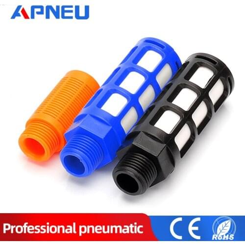 Air muffler absorbs exhaust plastic noise filter pneumatic muffler 1/8 "1/4" 3/8 "1/2" black core wire