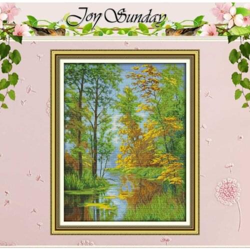 Tree Reflection Patterns Counted Cross Stitch 11CT 14CT Cross Stitch Sets Chinese Cross-stitch Kits Embroidery Needlework
