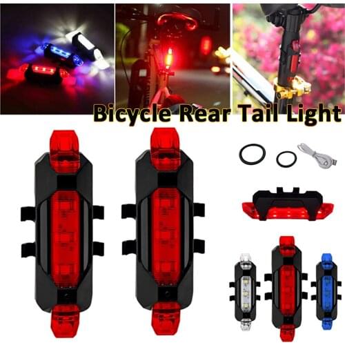 4/2 PCS USB Rechargeable LED Bike Tail Light Bicycle Rear Cycling Warning Lamp Safety Waterproof Flashlight 4 Light Mode