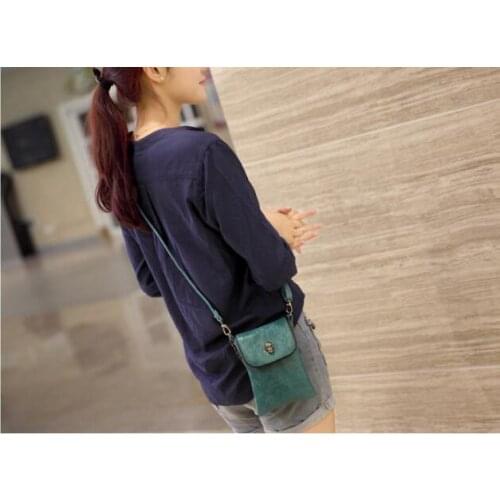 Women Skull Pattern Messenger Bag Mini Mobile Phone Bag Purse Wallet Handbag