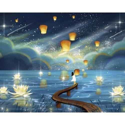 Oil Painting By Number Scenery Kongmin Light Drawing On Canvas Diy Pictures By Numbers Wall Art HandPainted Paintings Home Decor