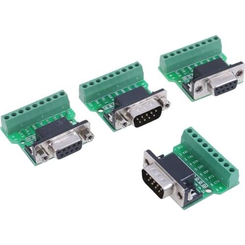 1PCS New D-SUB 9pin Solderless Connectors DB9 RS232 Serial To Terminal Adapter