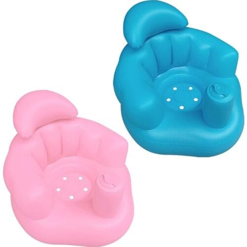 1 Pc Portable Baby Learning Seat Inflatable Bath Chair PVC Sofa Shower Stool for Playing Eating Bathing Lounging