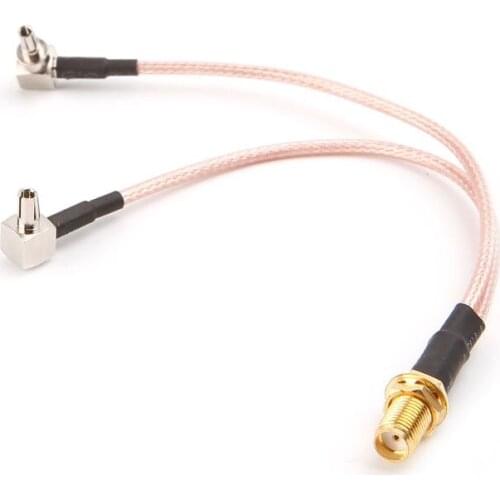 1Pc Y Type SMA Female Jack To TS9 & CRC9 Male 2 Plugs Splitter Combiner RG316 Pigtail Cable