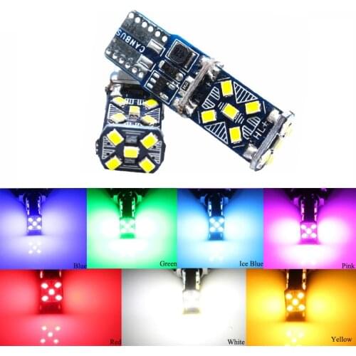 2X T10 W5W 3030 15SMD NEW LED Car Parking Lights WY5W 168 501 2825 Auto Wedge Turn Side Bulbs Car Interior Reading Dome LED Lamp