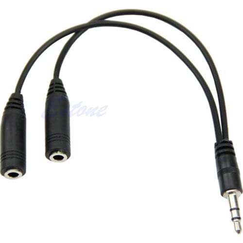 3.5mm 1/8 Male To 2 Dual Female Earphone Headphone Stereo Y Splitter Cable