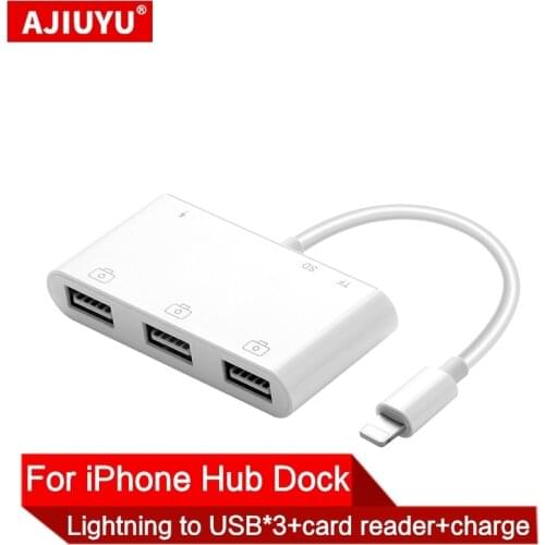 AJIUYU OTG USB Lightning Adapter Converter For apple iphone 11 Pro Max XS X XR 8 7 6s Plus MIDI Piano card reader Keyboard Aux