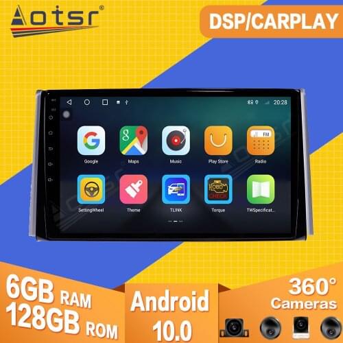 6+128G For Toyota RAV4 2019 2020 Android Car Tape Radio Recorder Video Player Carplay Navigation GPS Camera Multimedia Head Unit