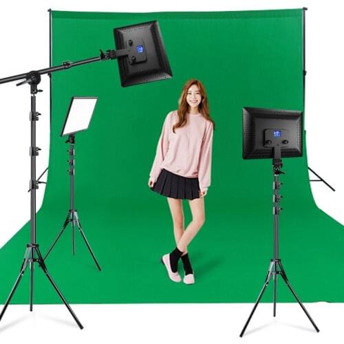 Dimmable Bicolor LED Video Light Panel EU Plug Photography Lighting Boom Arm With Tripod For Photo Studio 3200K-6000K Fill Lamp