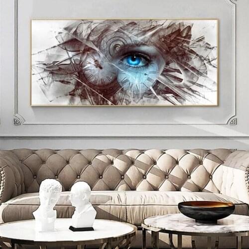 European style Abstract blue eyes woman Diamond Painting Square Round clock rhinestone embroidery cross stitch diy Mosaic home
