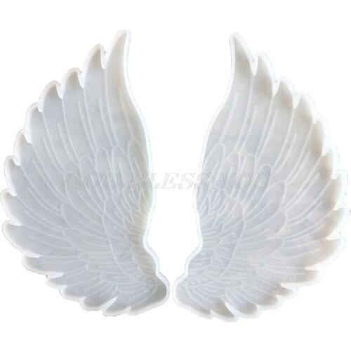 2Pcs Wing Coaster Resin Mold Puzzle Teacup Bowl Mat Trays Silicone Mold for Resin Epoxy WingPendant Mold Art Craft Tools