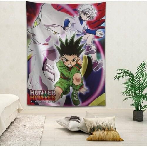 Hot Sale Custom Anime HUNTER×HUNTER Printed Tapestry Background Decorative Tapestry Various Sizes Wall Hanging Decor
