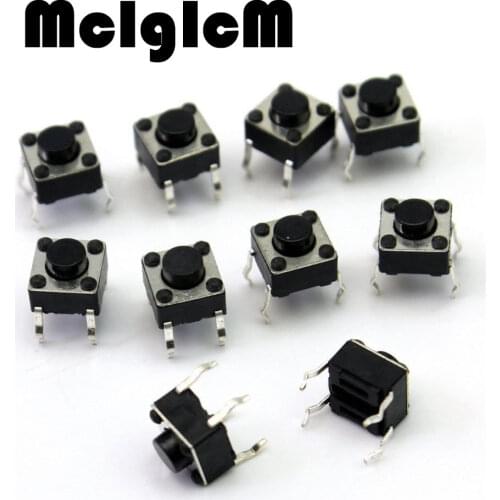 H013-11 200pcs Mini Micro Momentary Tactile Push Button Switch 6*6*5mm 4 pin keys button DIP 6*6*5