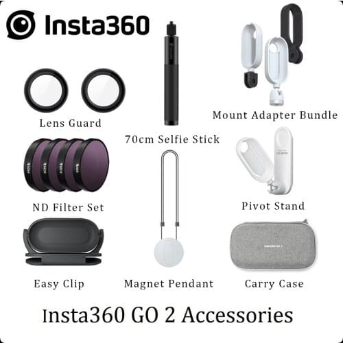 Insta360 GO 2 Original Accessories Pivot Stand/Mount Adapter Bundle/Easy Clip/ ND Filter Set/Case/Lens Guard For Insta 360 GO 2