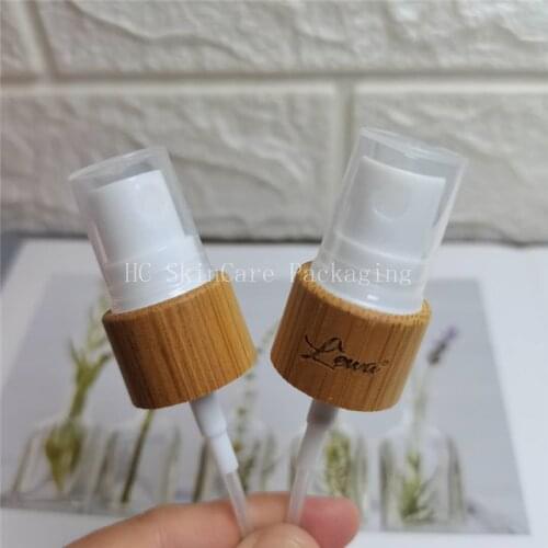 Bottle caps bamboo wood lid mist spray pump head cover glass bottle neck applicable perfume bottle sprayer Bamboo dispenser cap