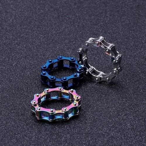 European and American new creative jewelry Personality motorcycle mens chain ring stainless steel jewelry