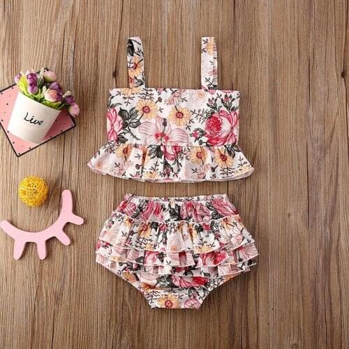 Summer Infant Newborn Baby Girls Sleeveless Bodysuit Clothes Playsuit Tutu Skirts Outfit Clothing