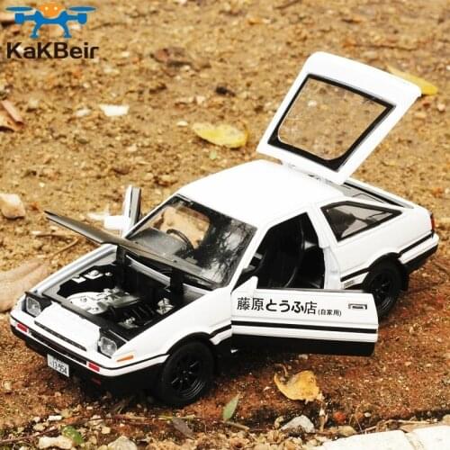 Initial D AE86 Alloy Metal Diecast Cars Model Inital Toy Car Vehicles RX7 Pull Back 1:32 Light For Children Boy Toys