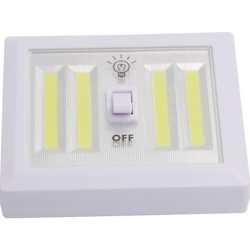 Magnetic 4* COB LED Cordless Light Switch Magic Tape Wall Night Lights Battery Operated Kitchen Cabinet Garage Closet Lamp