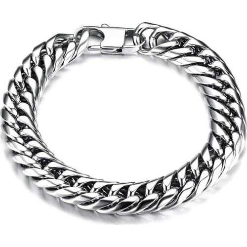 Mens Link Chain Bracelets Bangles Stainless Steel Wrist Band Hand Chain Male Jewelry Gift Pulseira