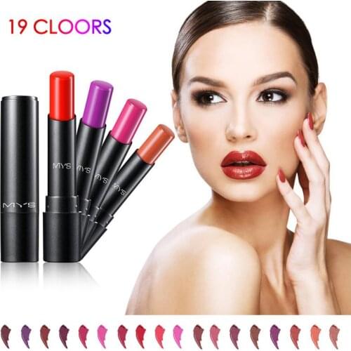 MYS Matte Lipstick Long Lasting Light Color Natural Lip Makeup Cosmetic Waterproof Easy To Carry Lip Gloss TSLM1
