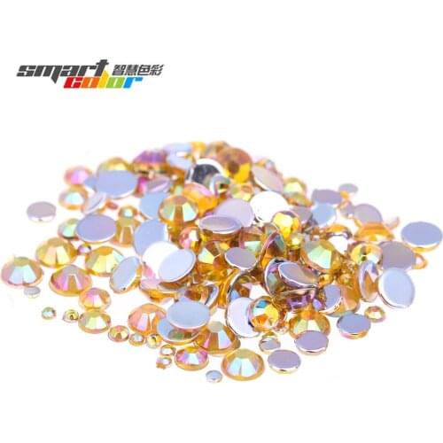 Newest Fashion Various sizes Gold AB Color Acrylic Rhinestones Shoes Clothing Decorations Sparkling Nail Art Decorations