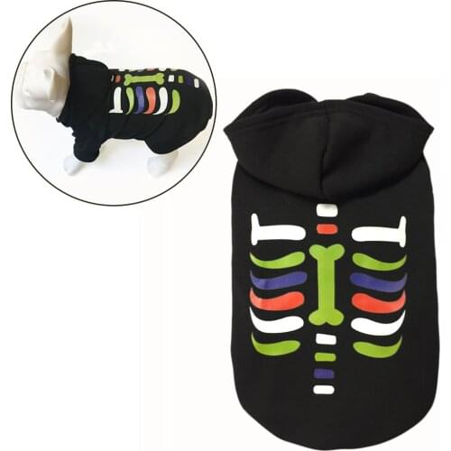 2019 New Autumn Winter Dog Hoodie Pumpkin Ribs Printed Dog Sweatshirt Dog Halloween Costume Pet Apparel Clothing for Puppy Dogs