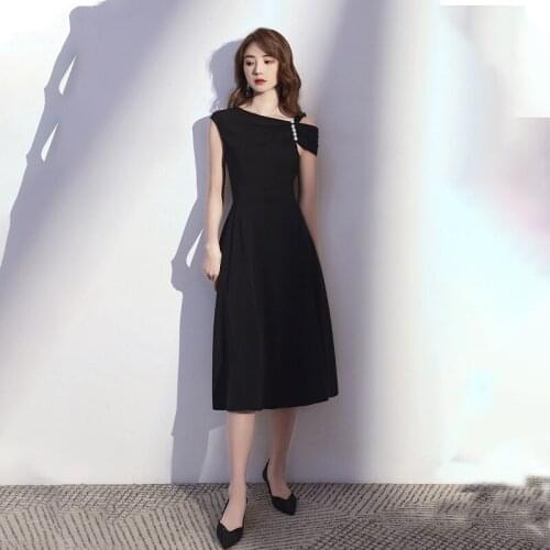 Special Occasion Dresses Vintage O-Neck Short Luxury Dark Green Knee-Length A-Line Pearls Zipper Elegant Women Prom Gown E1013