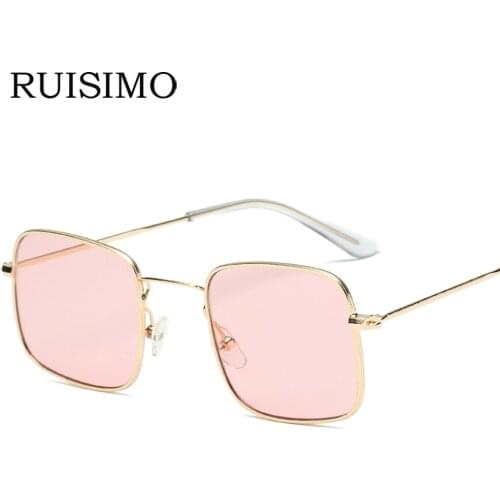 RUISIMO Luxury New Square Sunglasses Women Brand Designer Female Sunglass Vintage Rimless Sun Glasses For Women Men Sunglass