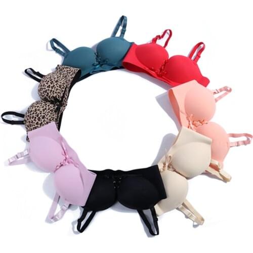 Sexy seamless Women Lingerie Bras Gather Underwear Deep U Push Up Bra Intimates Female Breathable Bralette