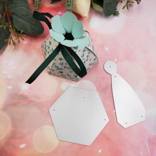 Hexagonal box metal cutting dies 2020 new DIY scrapbook paper card decoration process embossing mold