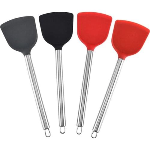 Silicone Turner Heat Proof Spatula Cooking Turner Stainless Steel Handle Durable Cookware Kitchen Cooking Tools Cocina Accesorio