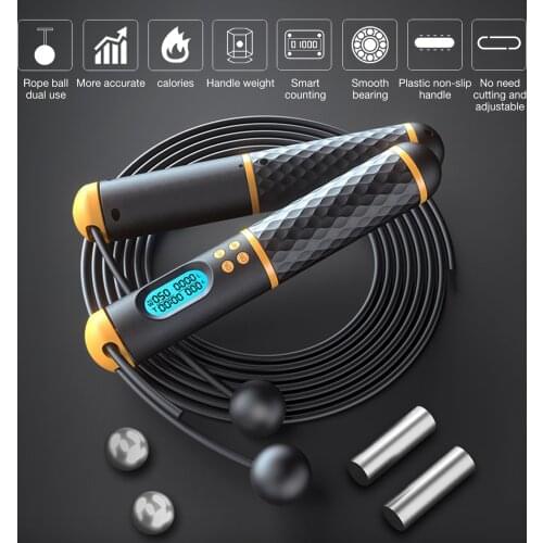 2-in-1 Jump Rope Intelligent Cordless Skipping Rope Digital Counter Gym Rope Weight Loss Training Speed Rope For Fitness Workout