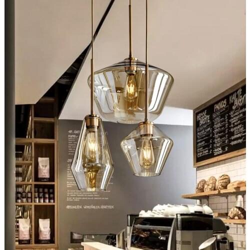 Nordic Modern Glass Pendant lights Fixtures Loft LED Hanging Pendant Lamp for Kitchen Restaurant Living Room Bedroom WY73006