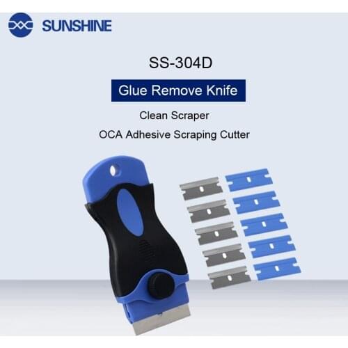 Phone LCD Screen UV Glue Remove Knife Clean Scraper Polishing Shovel OCA Adhesive Scraping Cutter Phone Repair Kit + Blade