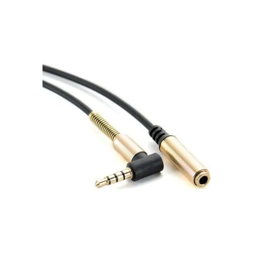 Aux Extension Cable, CableCreation 90 Degree 3.5mm TRRS Male to Female Extended Stereo Audio Cable, Right Angle 4-Conductor