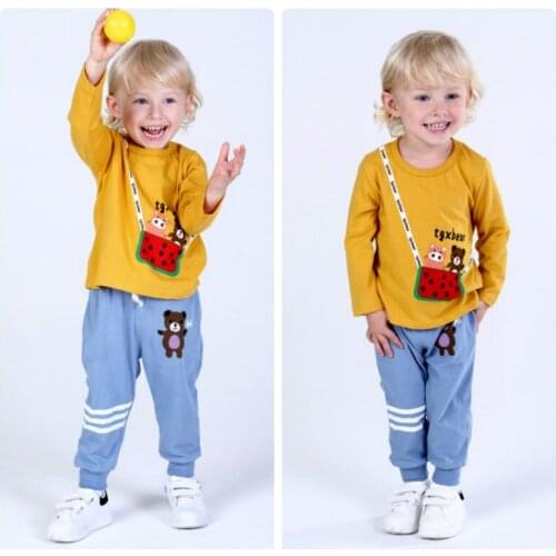 Spring Baby Girls Boys Clothing Infant Clothes Suits Casual Sport Cotton T Shirt Pants 2PCS/Sets Kids Children Toddler Tracksuit