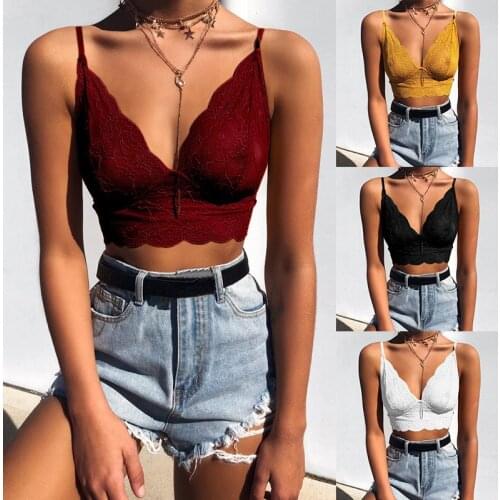 Womens Underwear Wireless Lace Sexy Bra Triangle Cup Push Up Bra Bralette