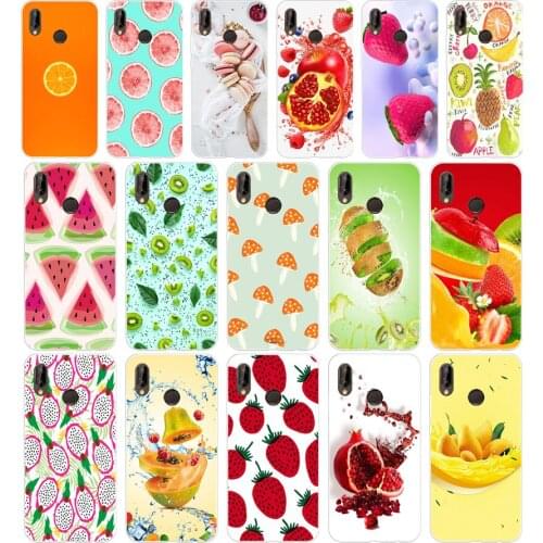 004FG Summer Fruit Lemon Watermelon Soft Silicone Tpu Cover Case for huawei Mate P20 P30 Llte Pro Y6 Y7 2019