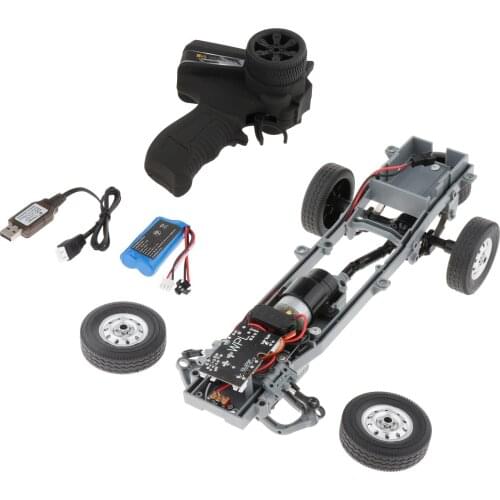 1/10 RC Crawler Car Metal Body Frame Chassis Kit and Remote Controler & Battery for WPL D12 Model Buggy Replacements