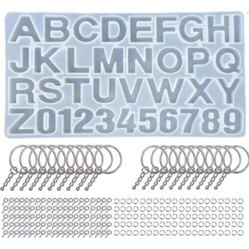 1 Set Crystal Epoxy Resin Mold Alphabet Letter Number Pendant Casting Silicone Mould DIY Crafts Jewelry Making Tool