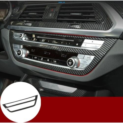 For BMW X3 G01 X4 G02 Carbon Fiber Style Center Console CD Panel Cover 2018-2021 1pcs Car Accessories Interior Car Decor