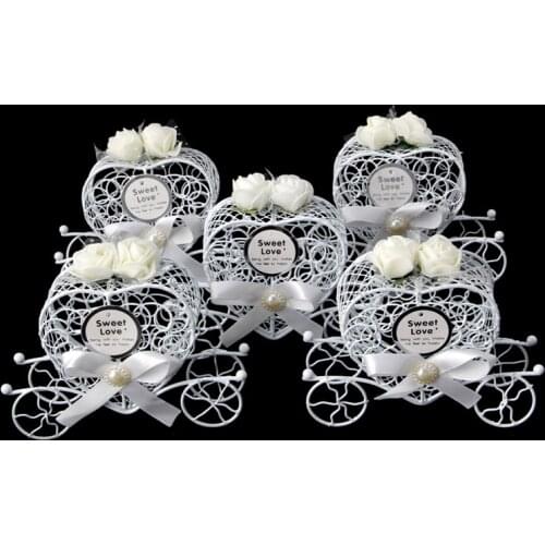 5Pcs Cinderella Carriage Candy Chocolate Boxes Birthday Wedding Party Favour New