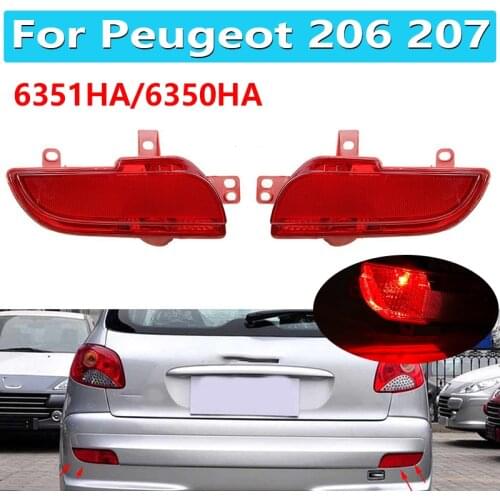 6351HA 6350HA 1 Pair For Peugeot 206 207 Car Rear Bumper Light Reverse Tail Fog Lamp Reflector