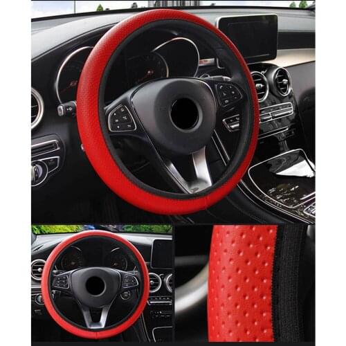 Car Steering Wheel Cover for Ford Focus 2 Car-styling Car Accessories Universal DIY Car Steering-wheel Cover Soft Faux Leather