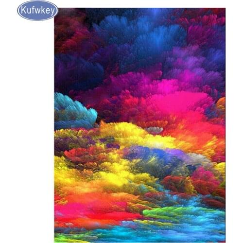 Stickers 3D DIY Full Diamond Embroidery"coloful cloud"Diamond Cross Embroidery square 5d Diamond Mosaic Diamond Painting sale